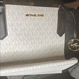 Michael Kors Black and Cream Tote Bag